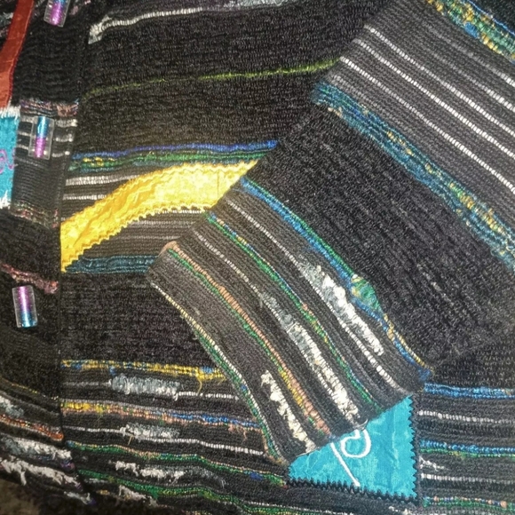 VTG Daniel K New York Women's M Blazer Jacket Aztec Neon Glass Button  Embroid - Picture 6 of 13